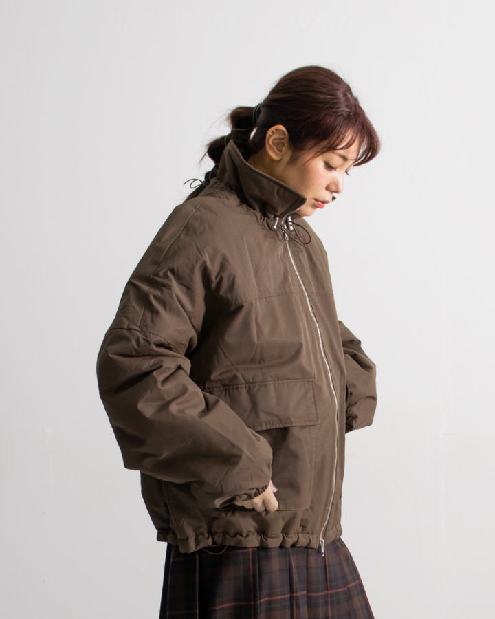 中綿スタンドカラーブルゾン ブラウン