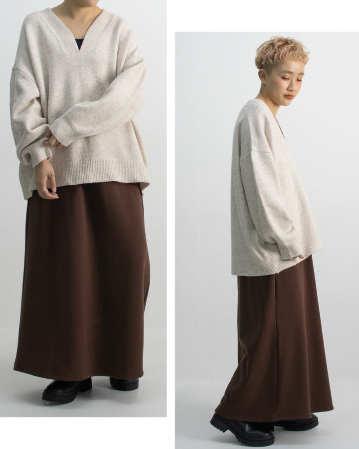 裏起毛スウェットロングスカート