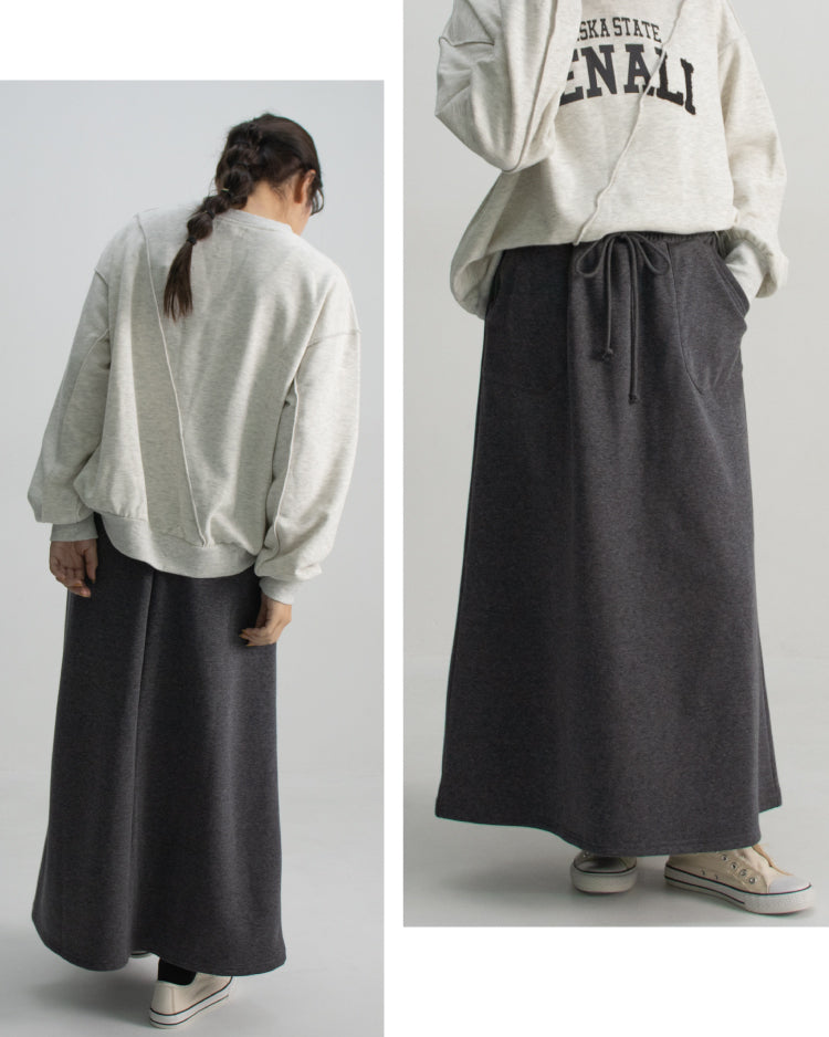 裏起毛スウェットロングスカート