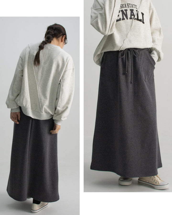 裏起毛スウェットロングスカート