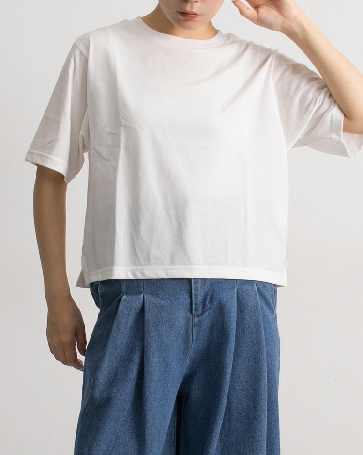 接触冷感レイヤードTシャツ レディース｜レース付き 3way 半袖 オーバーサイズ 体型カバー 春夏 大人カジュアル