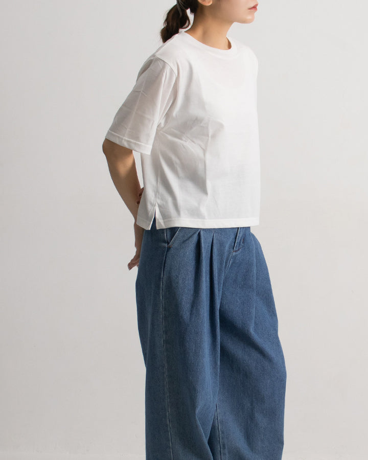 接触冷感レイヤードTシャツ レディース｜レース付き 3way 半袖 オーバーサイズ 体型カバー 春夏 大人カジュアル